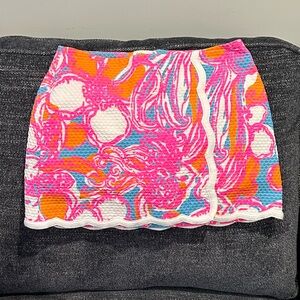LILLY PULITZER Shorely blue Feeling Tanked scalloped Michelina skort 00 XXS